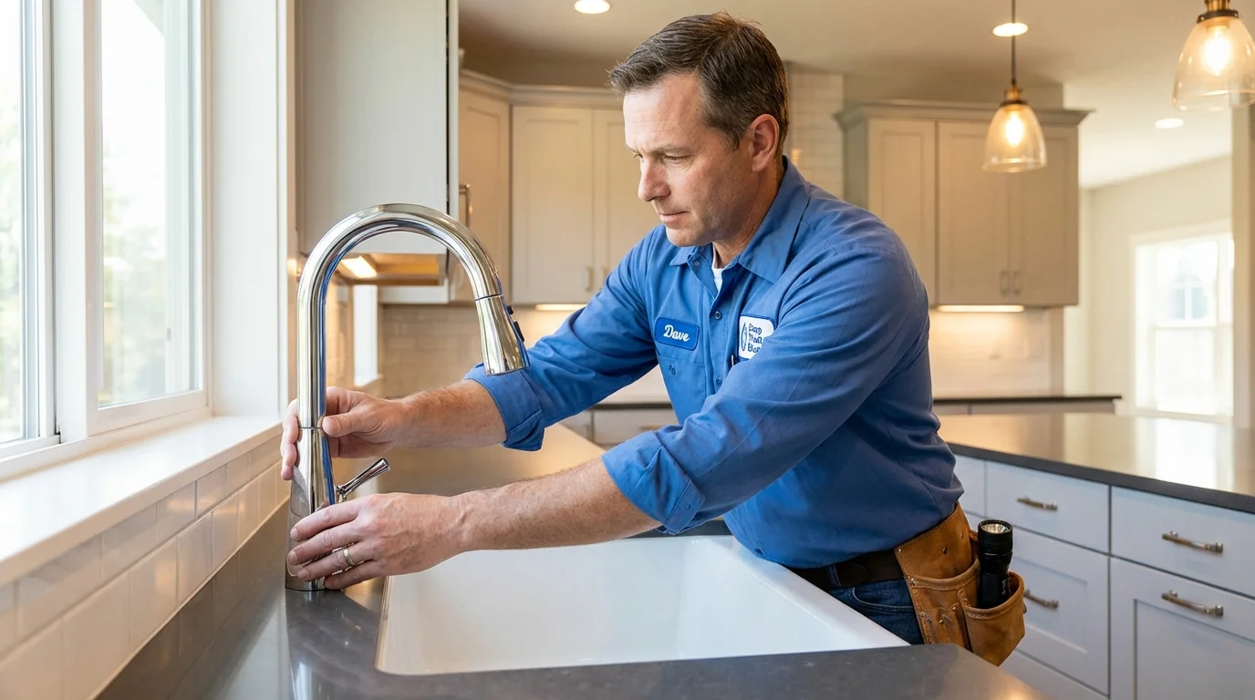 Kitchen faucet installation by Johns Plumbing LLC in Nashua